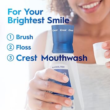 Crest Pro-Health Mouthwash, Teeth Whitening for Adults, 6 in 1 Benefits, Breath Freshener, 946mL, 2 Pack, Alcohol Free Mouth Rinse, Anti Cavity, Enamel Repair, Bad Breath Treatment, Mint Flavor