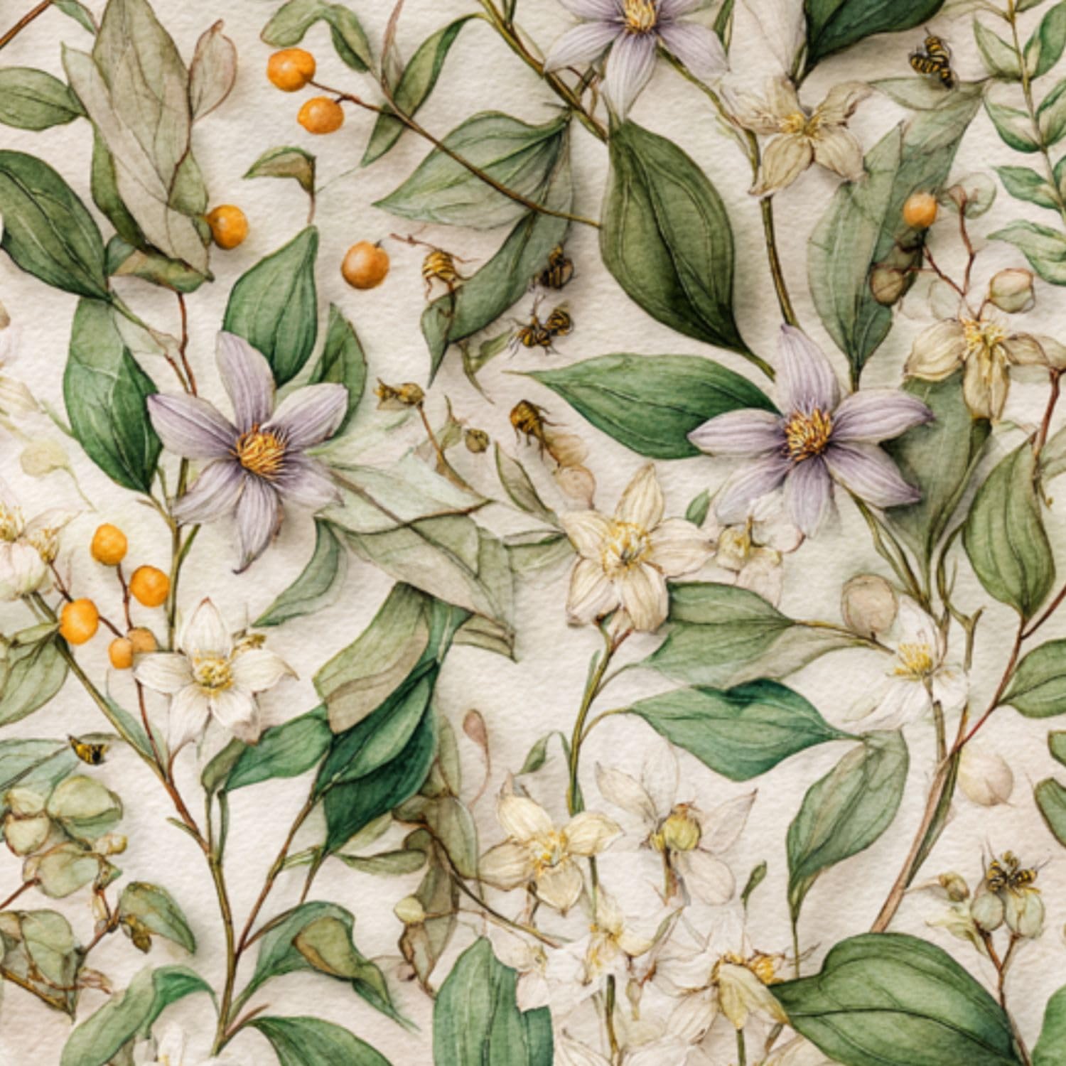 DERUINVAIO Self Adhesive Feature Removable Cottagecore Botanical Peel and Stick Vinyl Wallpaper Roll, Sticky Lining Paper for Bedroom, Living Room, Kitchen Walls