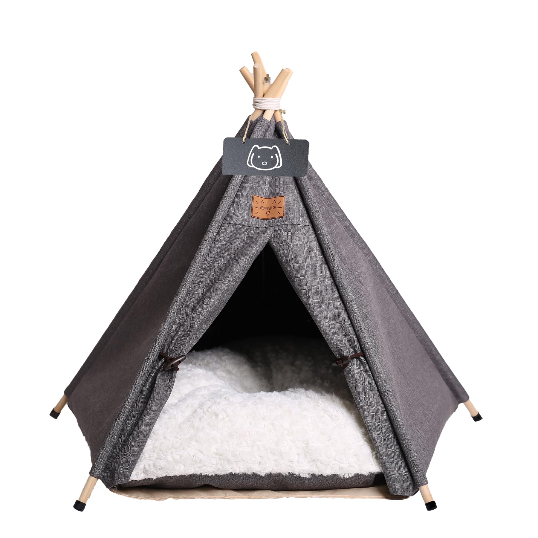 Dog Tent with Thick Cushion, Removable and Washable Dog Bed for Puppies, Playhouse, Cats, 50 x 50 x 60 cm