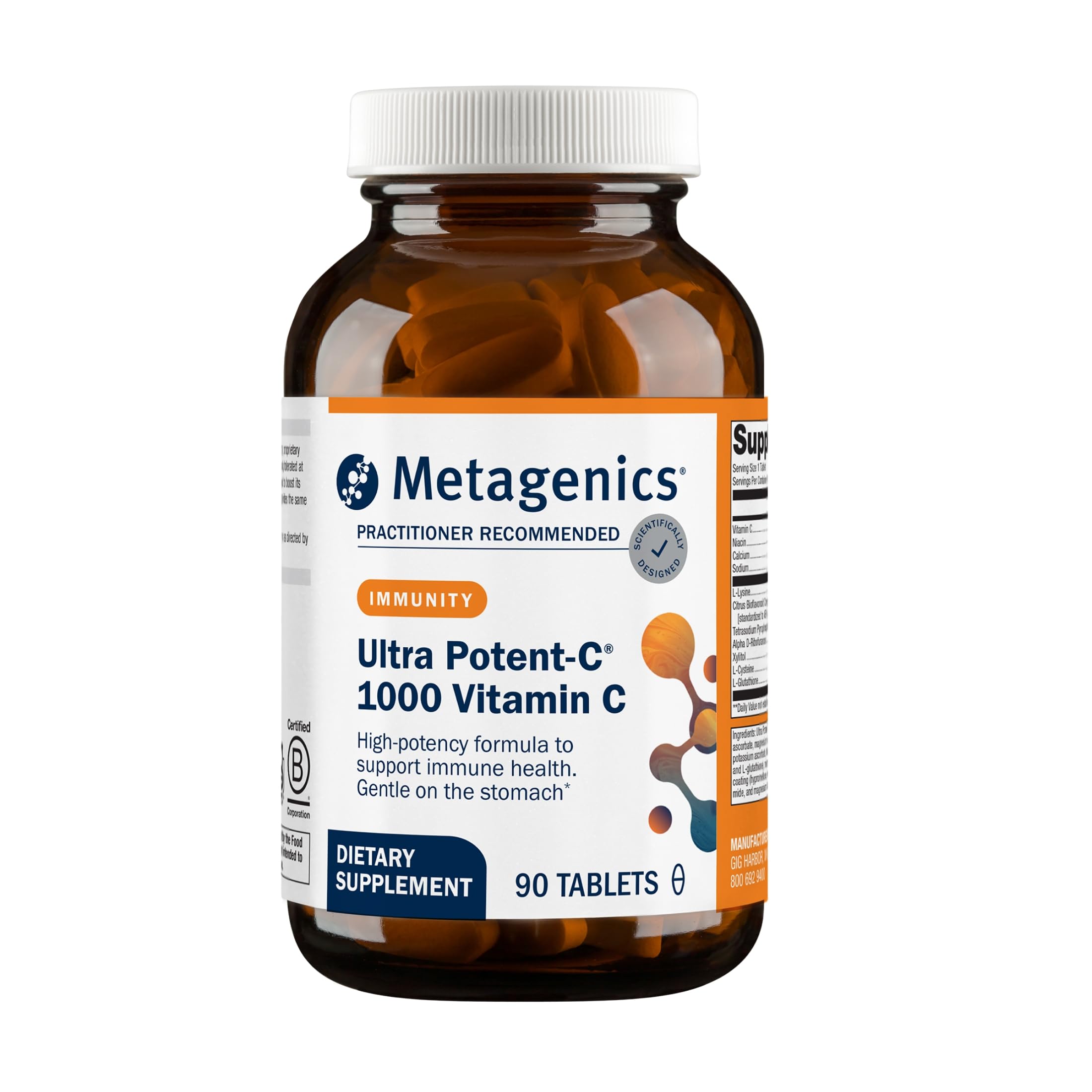 Metagenics Ultra Potent-C 1000, Antioxidant Immune Support, 90 Tablets 90 Count (Pack of 1)