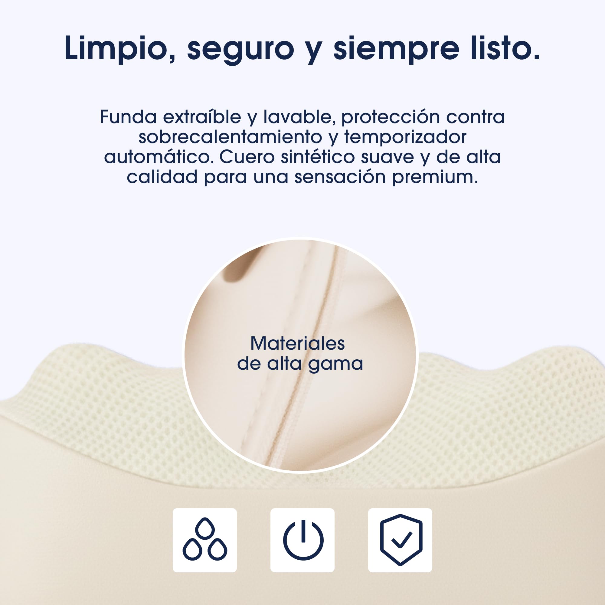 ZENT HandSense Masajeador Cervical y Espalda 6D Inalámbrico con Calor | Shiatsu de Cuello, Hombros y lumbares, 2 Velocidades, Batería 2500 mAh, 90 min