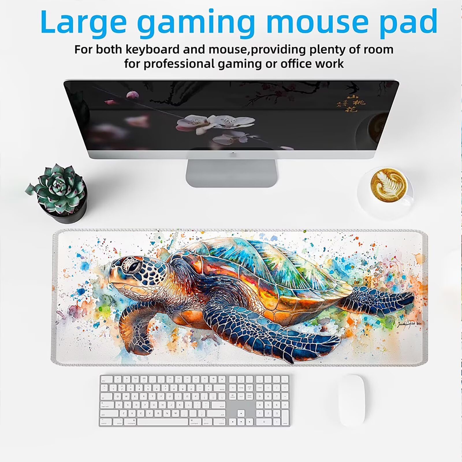 Podkładka pod mysz 1200 x 600 mm Podkładka pod mysz dla graczy, bardzo cienka podkładka na biurko Antypoślizgowa gumowa podstawa Lepsza szybkość i precyzja do komputera, komputera, żółwia roboczego 1