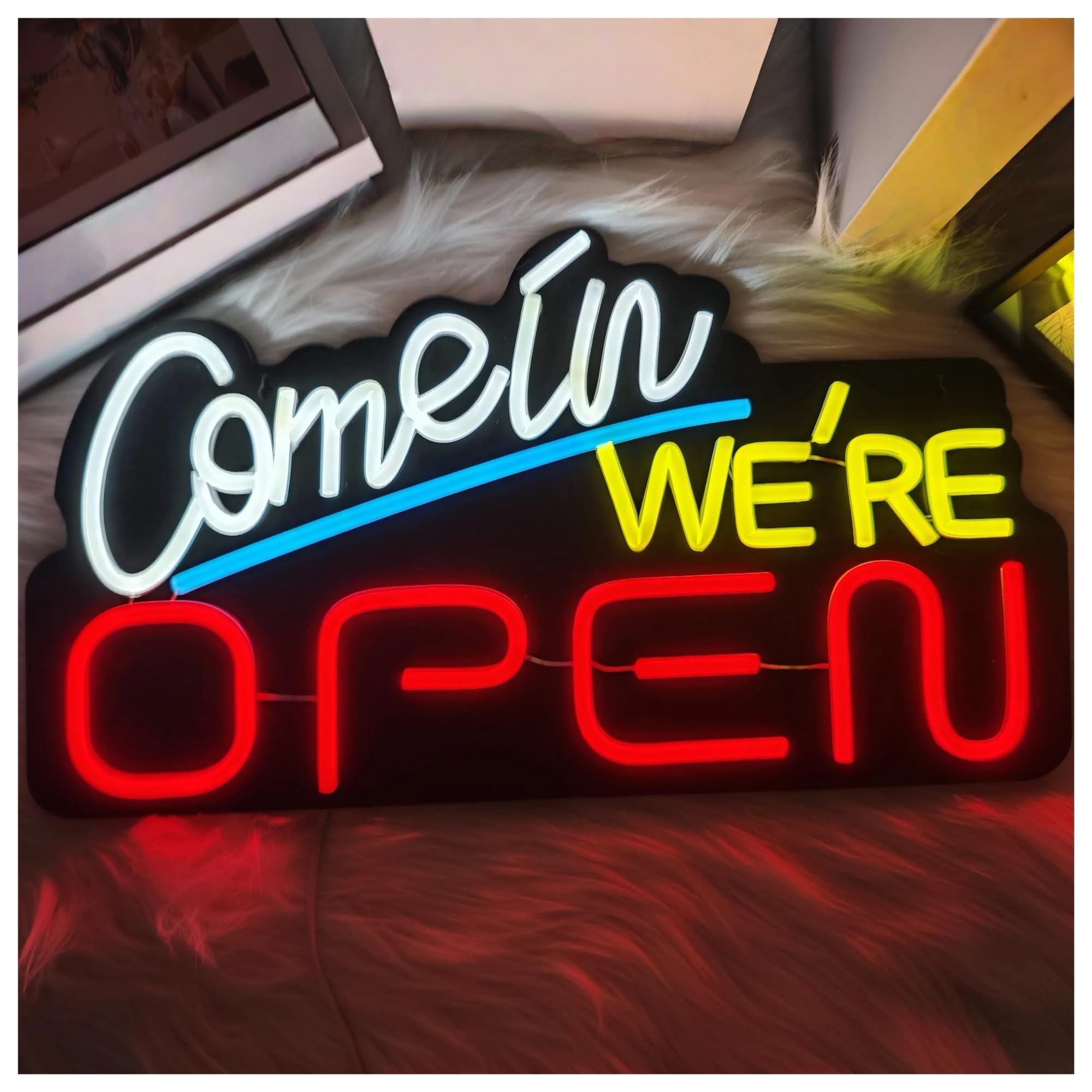Shouxi One Color Sign Lamp Comes In We Are An Open Neon Sign, A Usb Powered, Suitable For Commercial Stores 24.3Cmx44.5cm