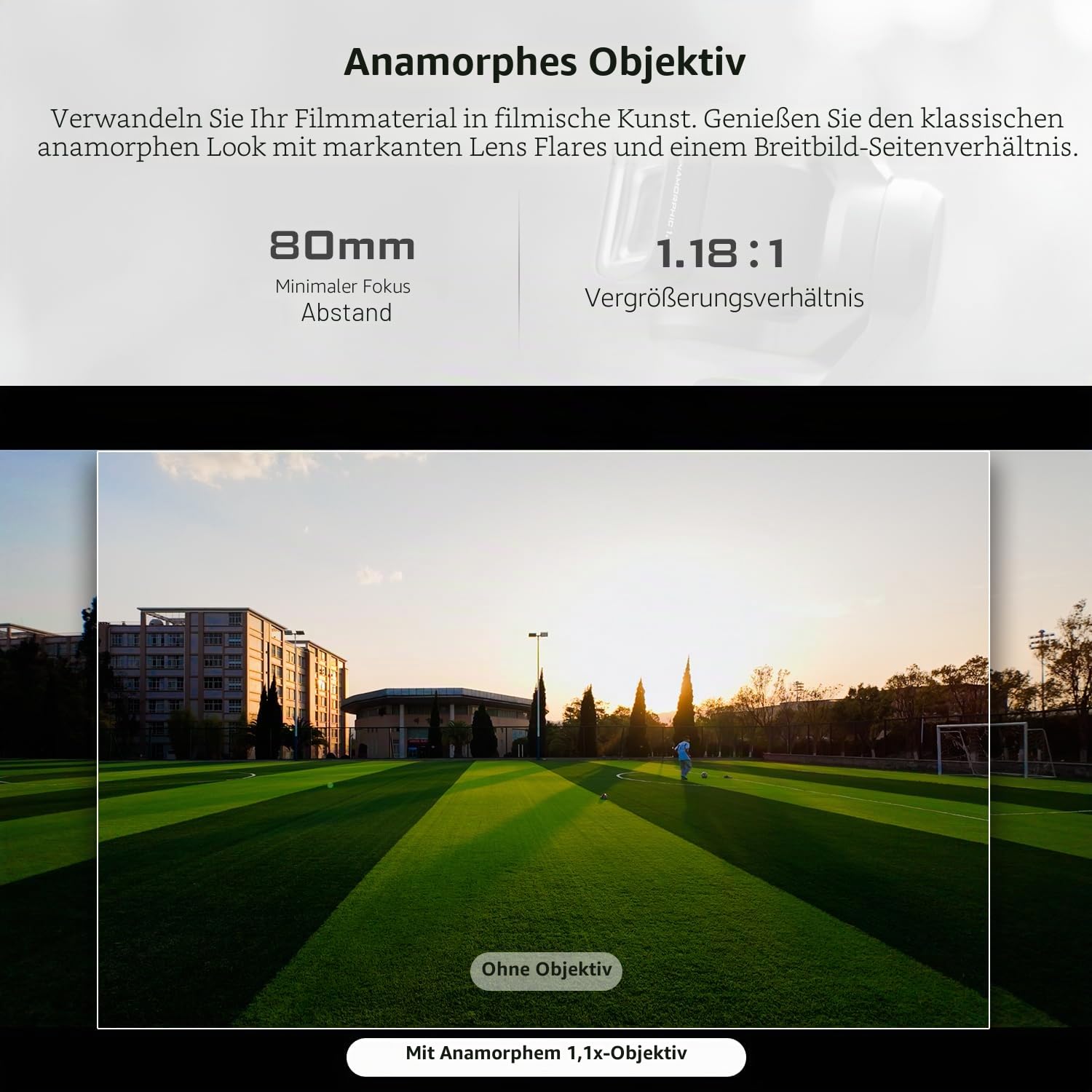 Freewell 2-in-1 Makro-Objektiv-Set für Pocket 4/3/Xtra Muse, 40 mm & Weitwinkel, 0,9-Fach, inklusive anamorphem 1,1-Fach-Objektiv, ND8/ND32/ND128, für Kinofotografie und Videografie