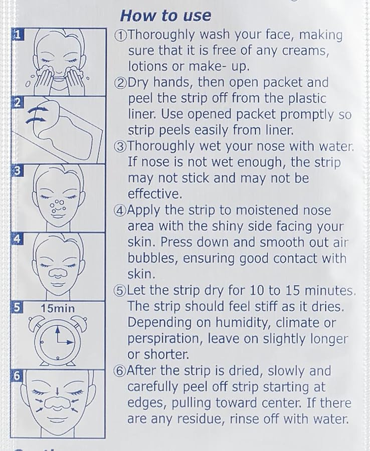 Purederm Charcoal Nose Pore Strips 6 Pieces, Multicolour