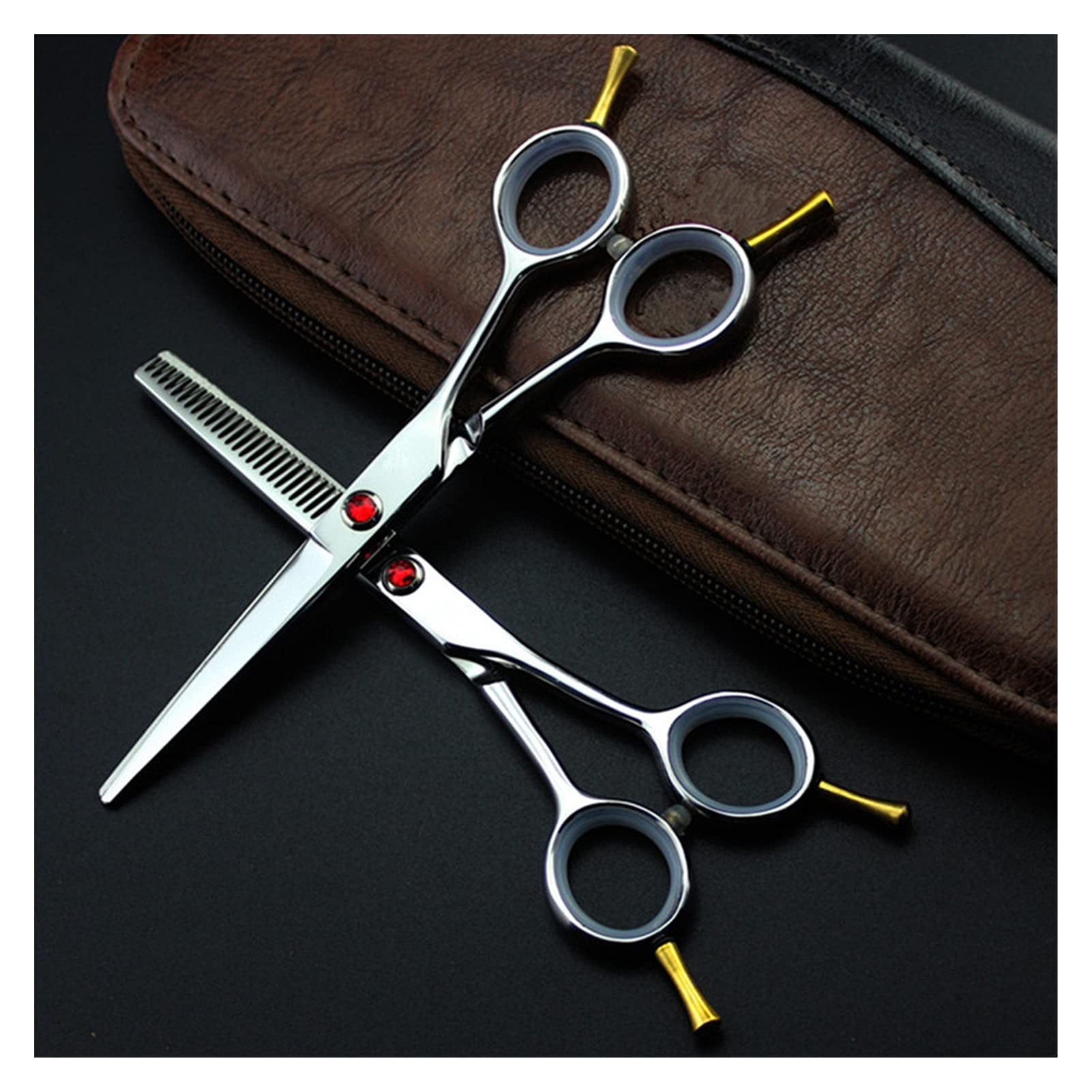 Tijeras de peluquería de 5,5 Pulgadas, Tijeras de entresacar, Kit de Corte de Pelo(Adelgazamiento B)