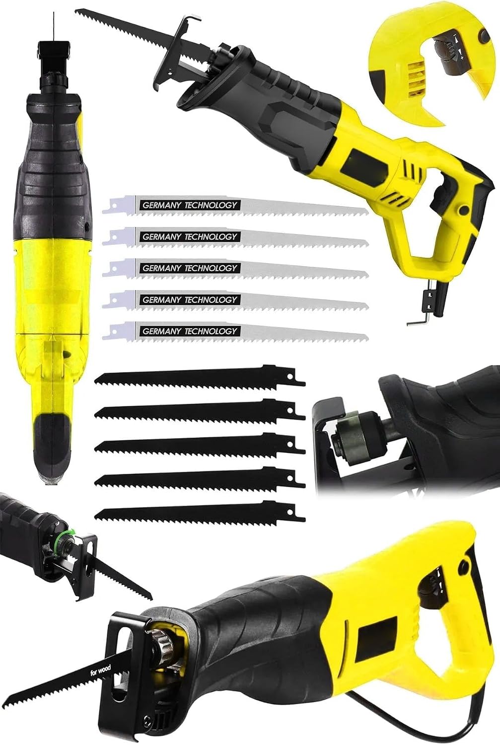 German 5000 Xdrive 6 Stage Speed Adjustable Virgin Wrap Bone Cutting Fox Tail Saw Machine
