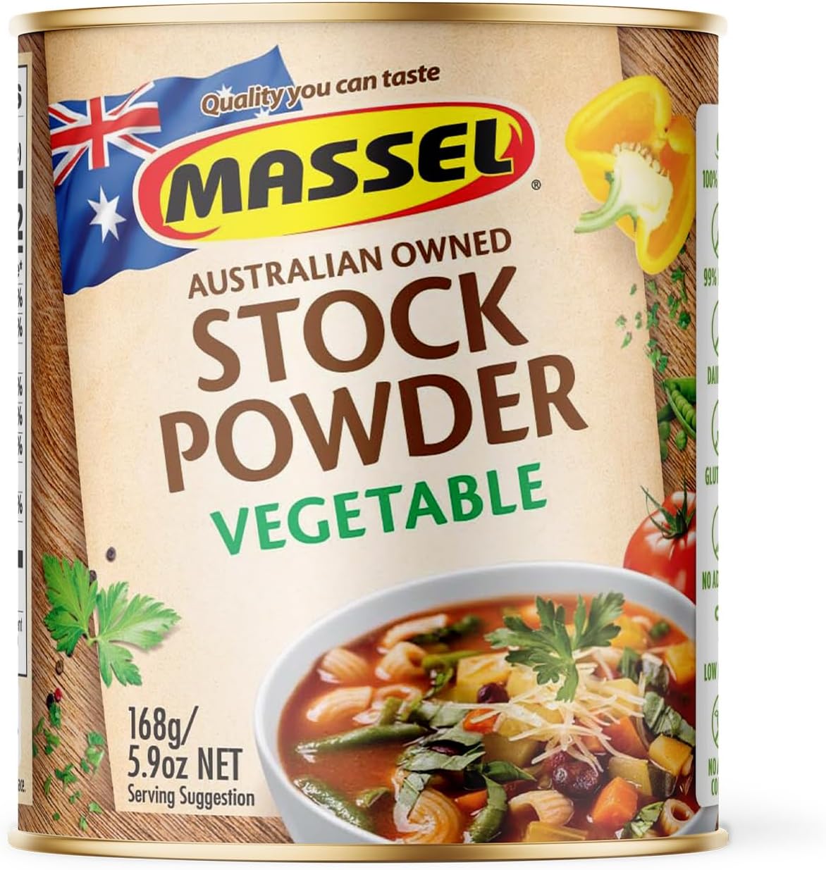 Massel Vegetable Style Bouillon Powder | 5.9 oz | Plant Based Broth & Soup Base | Gluten & Dairy Free, Vegan