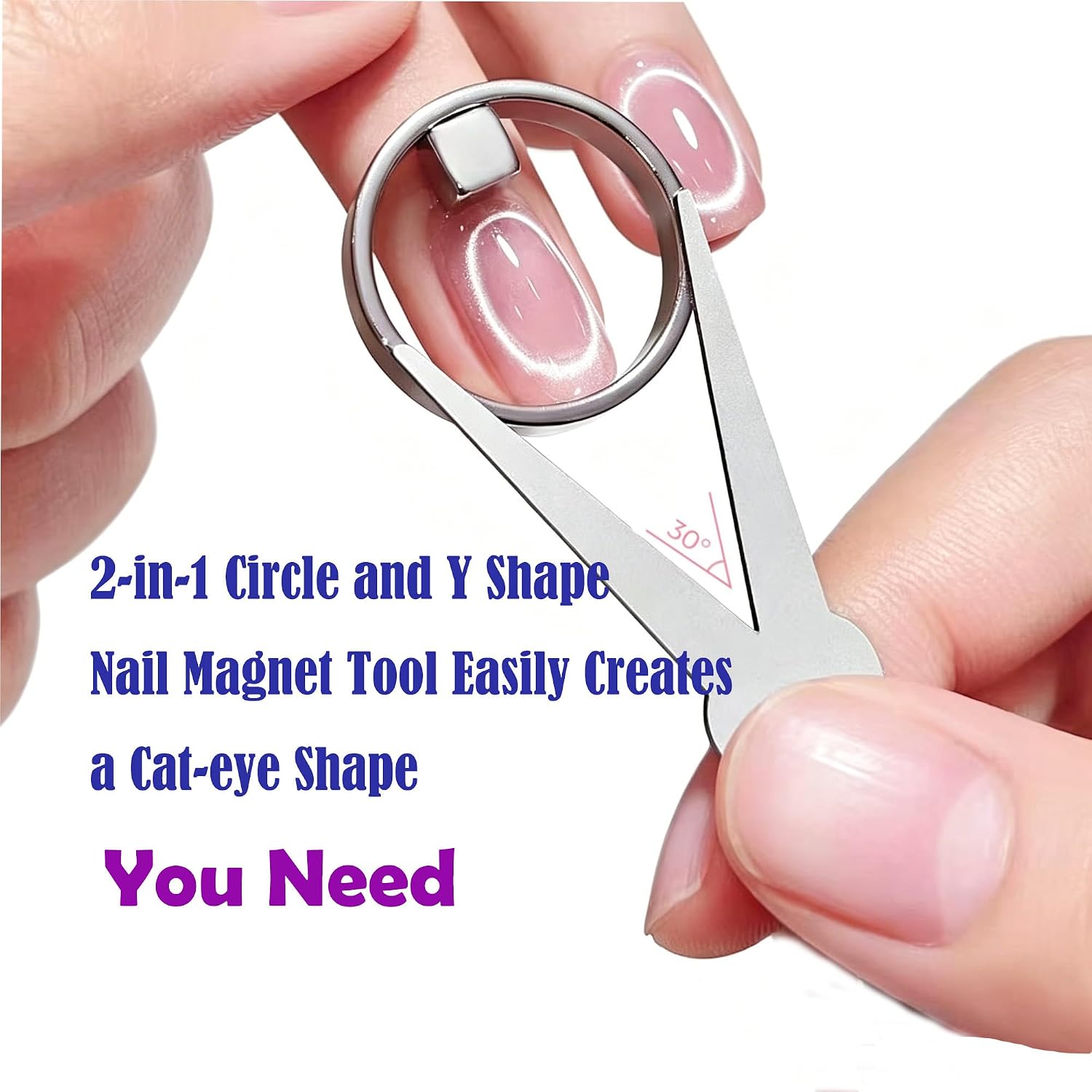 Cat Eye Gel Nail Polish Magnet Decoration Kits Cateye Magnet for Magnetic Nails Polish 8 in 1 Gel Nail Kit with Circle & Y Shape Nail Magnet Tool Cat Eye Nail Art Tool for Beginners DIY Home
