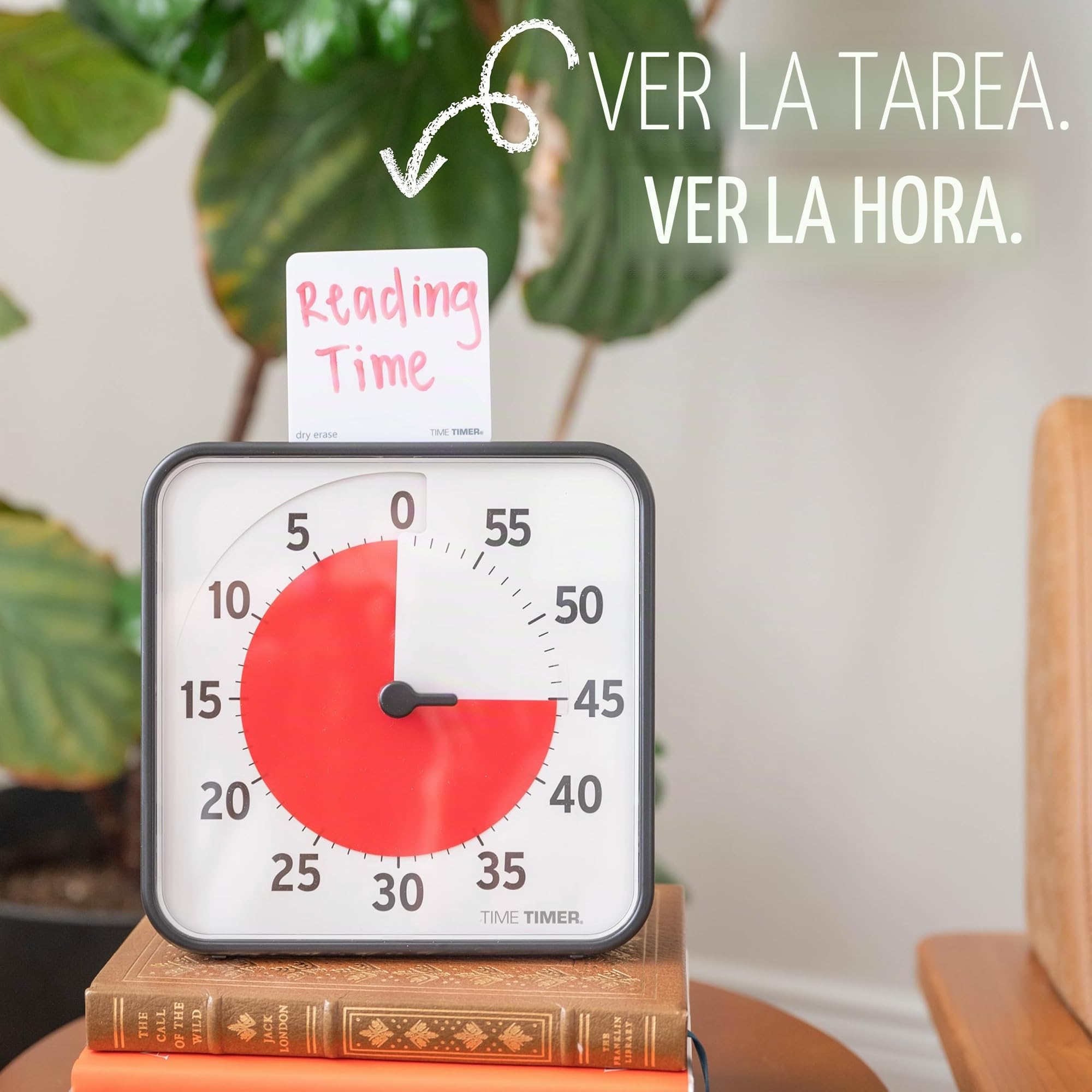 Time Timer Original Mediano, 19x19cm - Temporizador Visual de 60 Minutos - Reloj de Cuenta Regresiva para el Aula o reuniones para niños y Adultos (Negro)