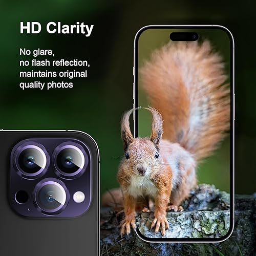 Miniatura 3 de SUPCHON Protector de lente de cámara para iPhone 14 Pro14 Pro Max, aleación de vidrio templado, cobertura completa, antiarañazos, protector de lente