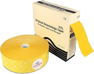 Nasara Kinesiologie Physio XXL - Cinta para deportes y medicina (5 cm x 32 m), color amarillo