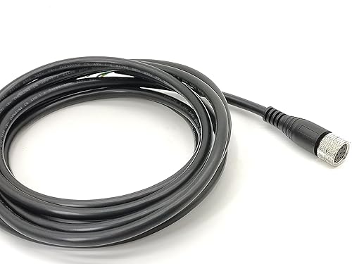 Miniatura 19 de Elecbee Cable M12 A-Code Conector recto de cabeza hembra individual Cable eléctrico de enchufe de aviación (cable de 5 pines 1.5M/4.9 pies) Cable