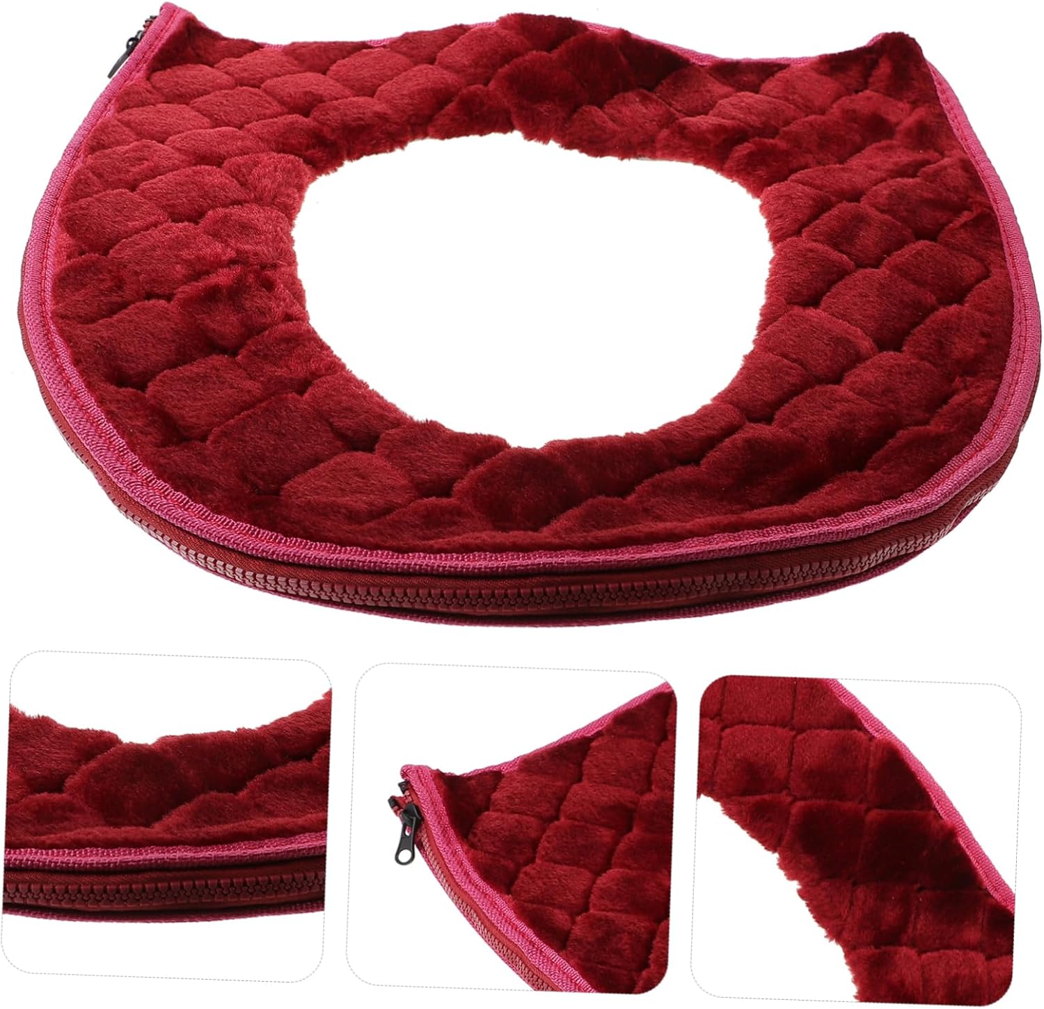 WOONEKY 2pcs Toilet Seat Cover Padded Cushion Pad Commode Toilet Seat Cover Zipper