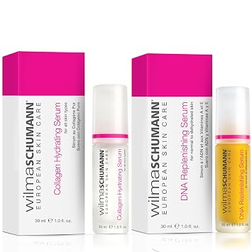 Collagen Moisturizing Serum + DNA Replenishing Serum Bundle, Reduces Fine Lines and Wrinkles, Set Includes 2 1OZ/30ML Bottles