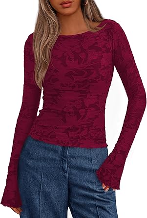 BTFBM Casual Long Sleeve Shirts Fall 2025 Going Out Tops for Women Trendy Floral Work Blouses Bodycon Tunics