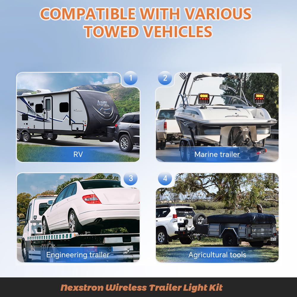 Luces LED Traseras Magnéticas Solares Recargables Bluetooth 12V/24V para Remolque,IP66 Impermeabl, Funcionamiento 20+ Horas, Pilotos Traseros Remolque Compatible con Caravanas, Camiones y Tractores | Enchufe de 7 pines y USB-C, IPX6, luces traseras LED im