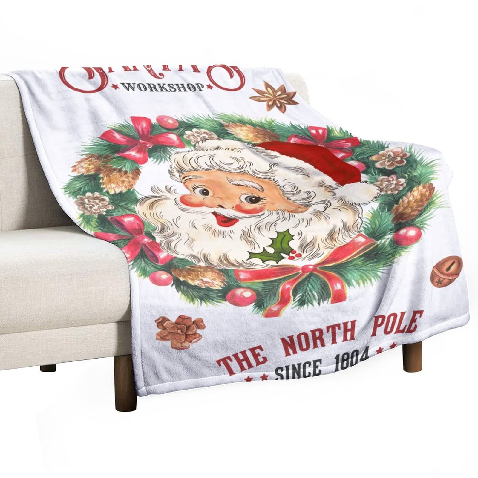Couverture en flanelle de Noël 130x150 cm pour lit et canapé