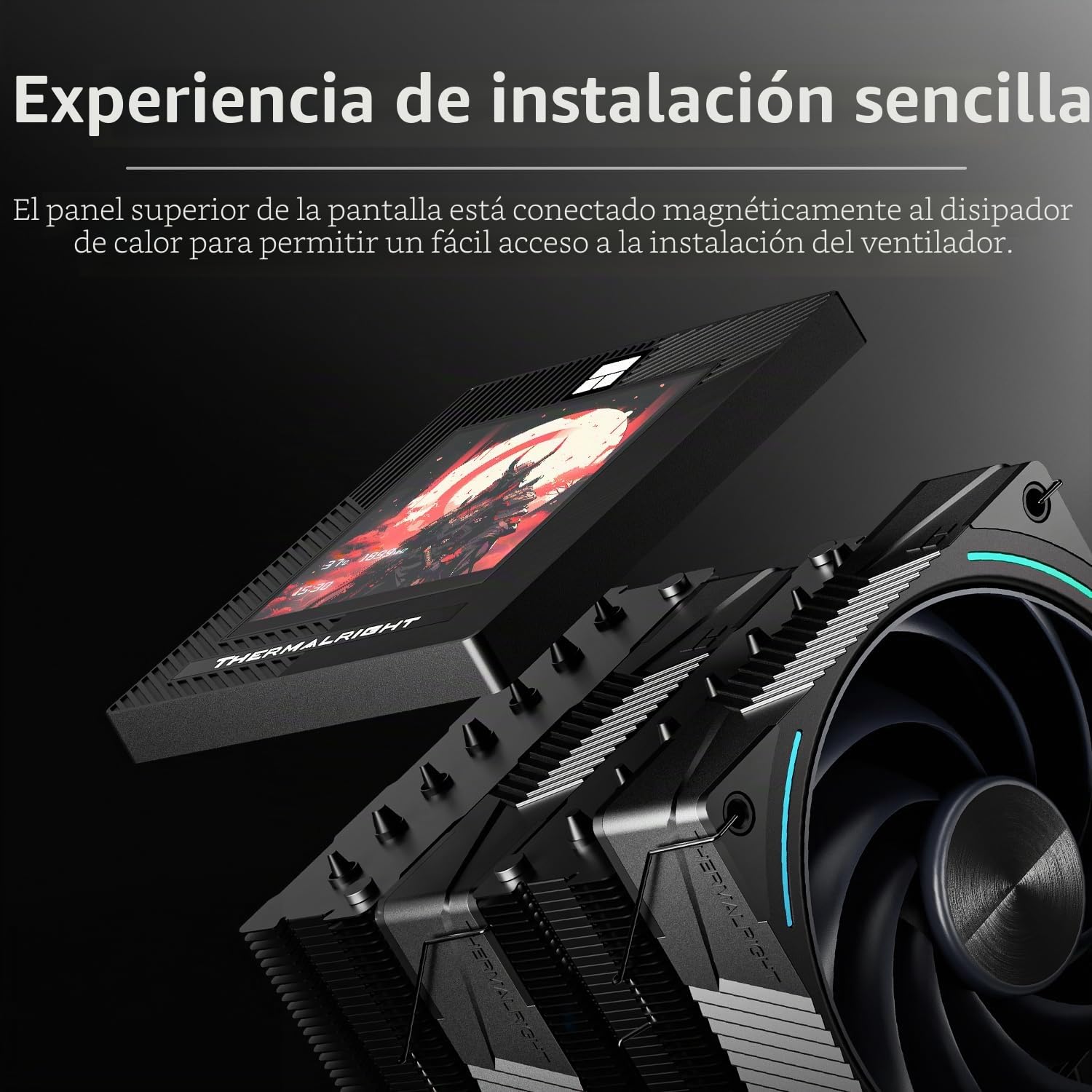 Thermalright Phantom Spirit 120 Vision EVO Refrigerador de CPU, disipador de refrigeración para PC con 7 tubos de calor, pantalla magnética de 3,95 pulgadas con resolución de 480 x 480, para AM4/AM5 e
