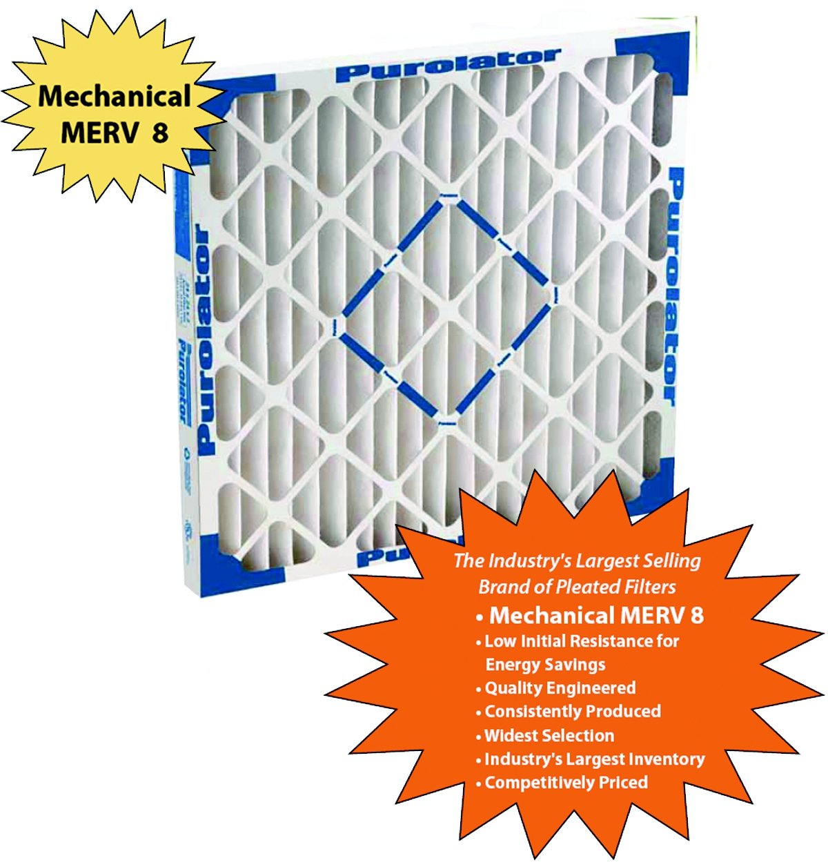 Asignado por Sterling Seal & Supply, (STCC) KP-16x25x1x12CS.TOE Furnace Purolator Key Pleat Extended Surface Air Filter, Mechanical MERV 8, tamaño real 15-1/2"L x 24-1/2"H x 3/4"D (Pack de 12)