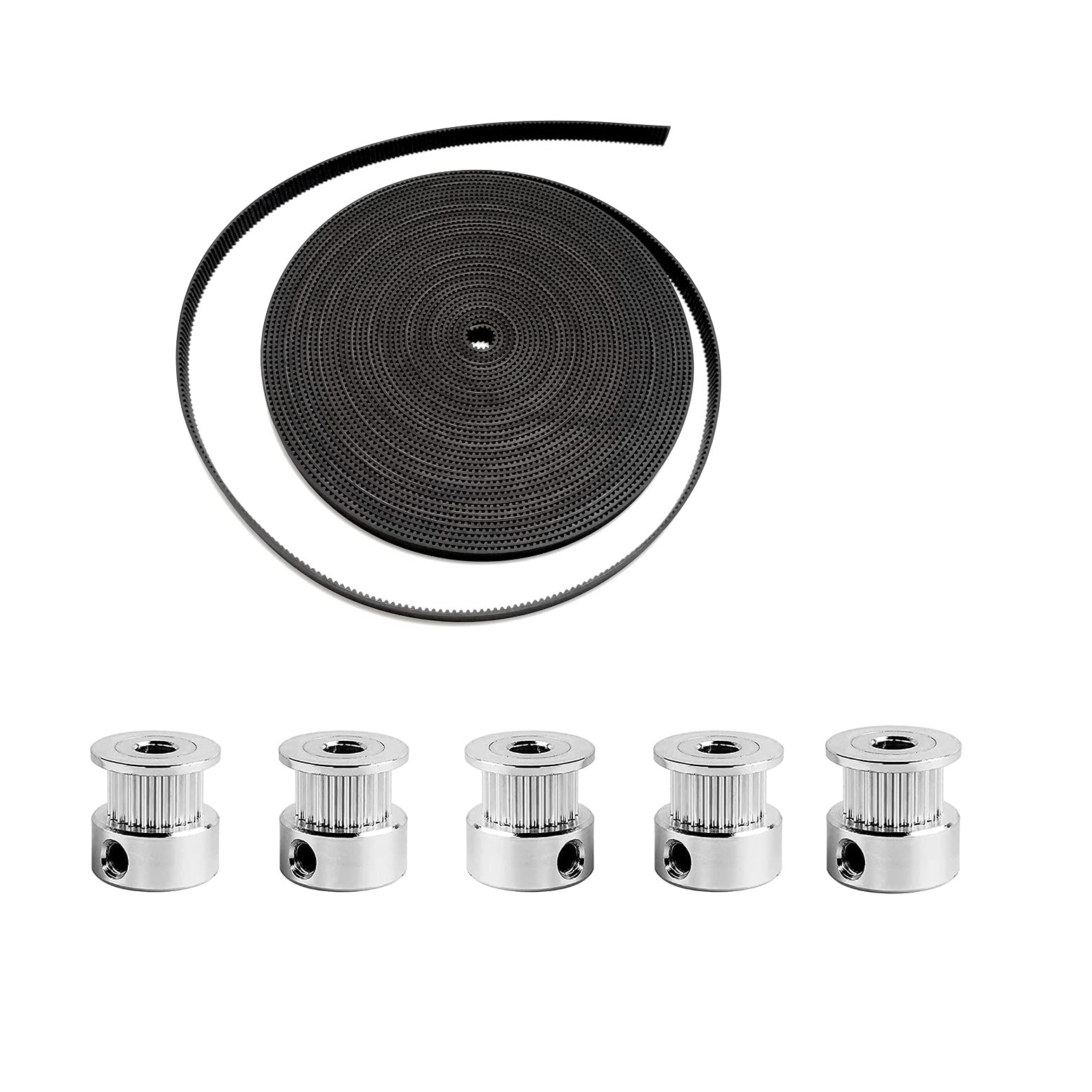 Correa de distribución GT2 6mm x 5m con polea 16 dientes 5mm para impresora 3D