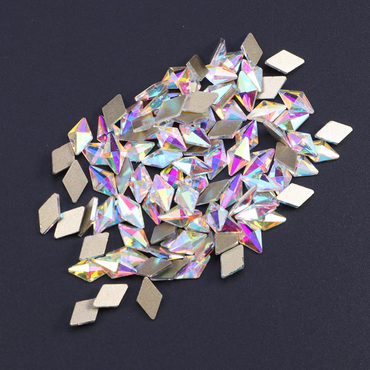 minkissy 300piezas Imitación De Cristales Para Uñas Gemas Forma De Rombo De Accesorios Brillantes Para Arte De Uñas Manualidades y Decoración De Teléfonos