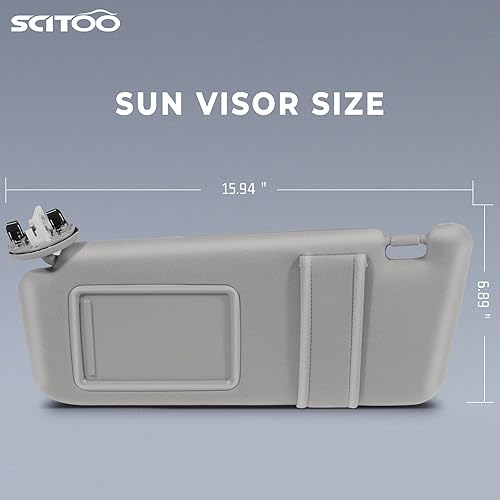 Miniatura 2 de SCITOO Conjunto de visera solar gris del lado izquierdo del conductor para Toyota Camry con techo solar (74320-06800-B0,04002-30706-B0)