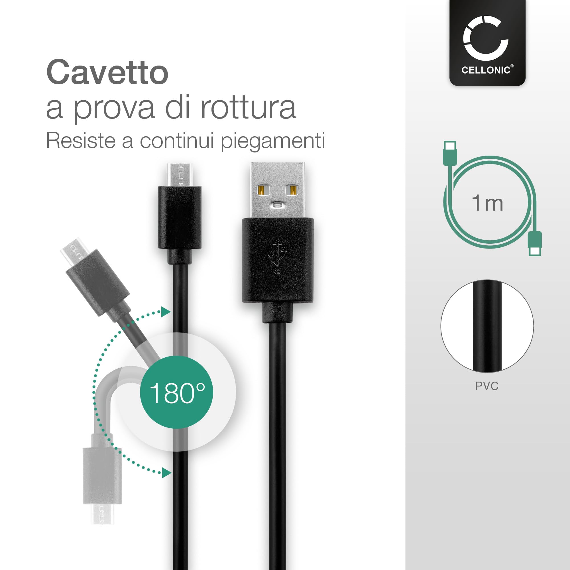 Cavo USB dati per DOOGEE N100 LG Velvet Canon EOS Ra ricarica 3A nero