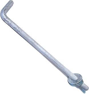 Hard to Find Fastener Hot Dip Galvanized Anchor Bolts, Sturdy Steel Anchors for Concrete, Cement, Asphalt in Construction, 5/8-11 x 14, Pack of 10