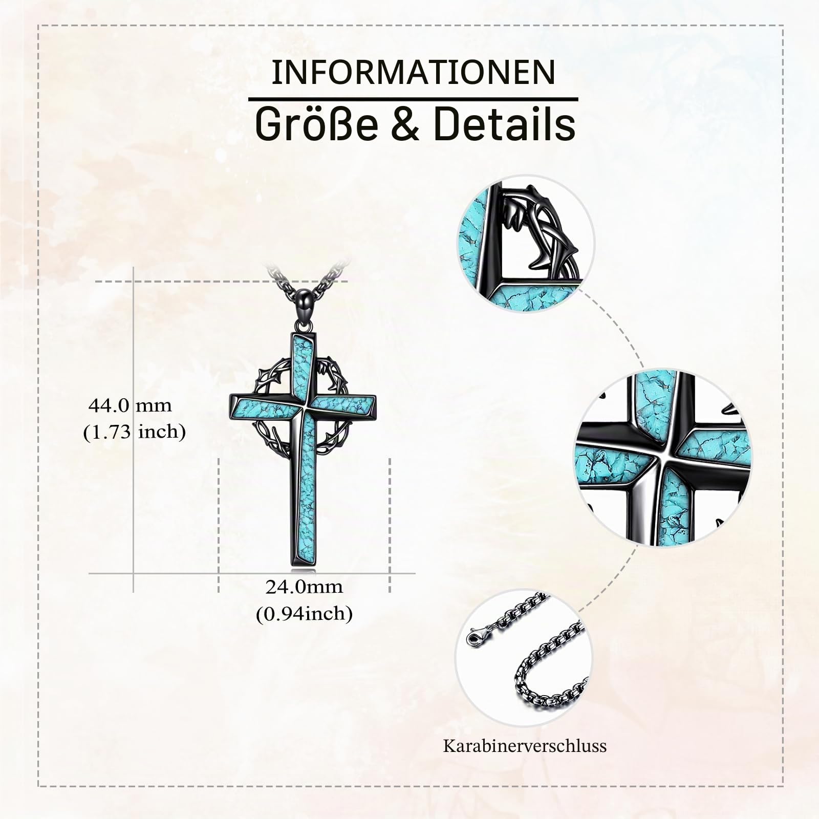 JERWLI Kreuz Halskette 925 Sterling Silber Kreuz Krone/Keltisches/Berg/Flügeln/Fischhaken/Tempelritter Kreuz Schmuck für Männer Frauen Damen Mutter Liebe Christian Geschenke