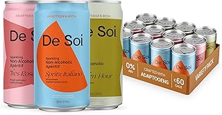 De Soi Variety Pack Mocktails NA Drinks 8 fl oz (12-pack) - Adaptogen Drink, Sparkling Drink with Calming Botanicals, Mocktail Drinks, Gluten Free, No Artificial Flavors