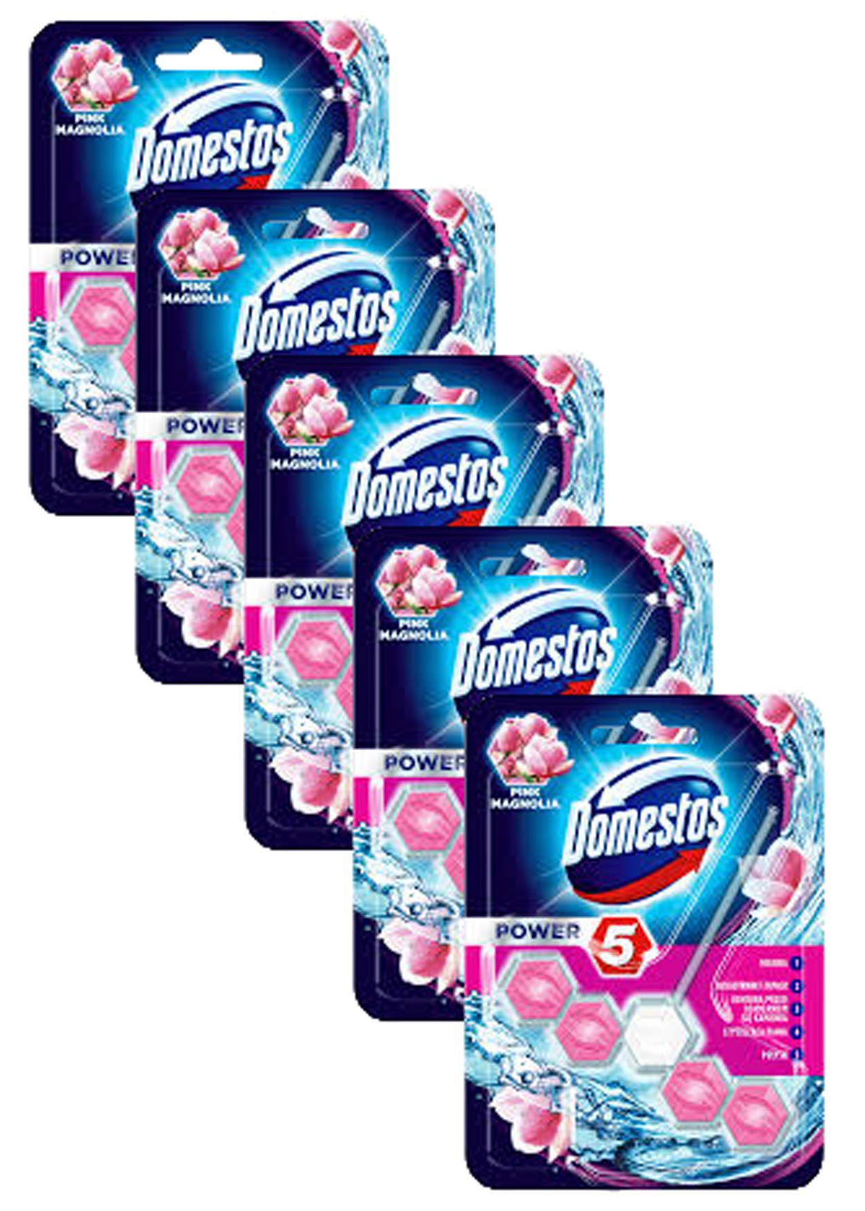 Domestos Power 5. Pink Magnolia. Toilet Block. Pack of 5