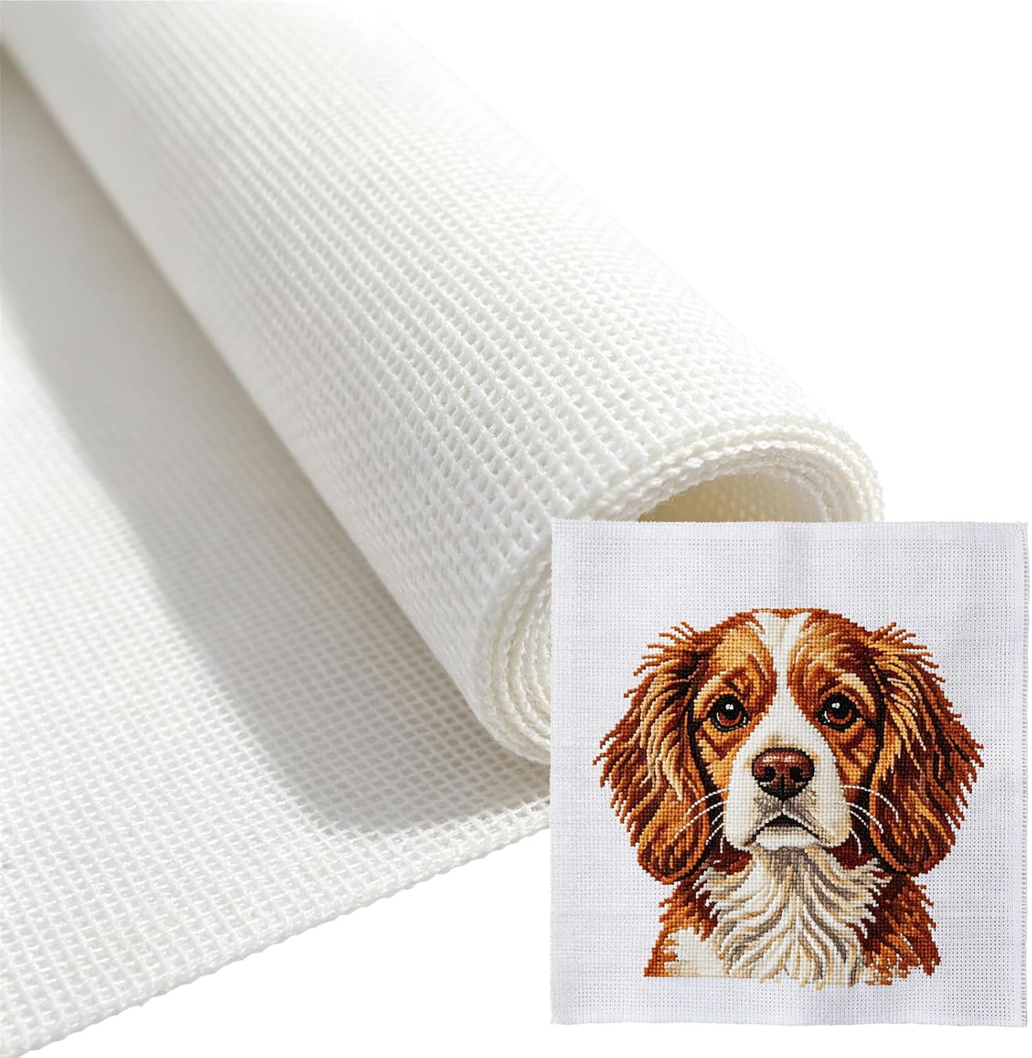Neefoir 18 Mesh Cotton Evenweave Fabric for Canvas, 19 x 20 Inch (18 Mesh)