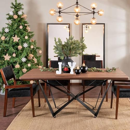 Miniatura 6 de Decoración navideña de madera alegre, letrero de madera con campana, adorno de mesa rústico, centro de mesa de granja, decoración de bloque