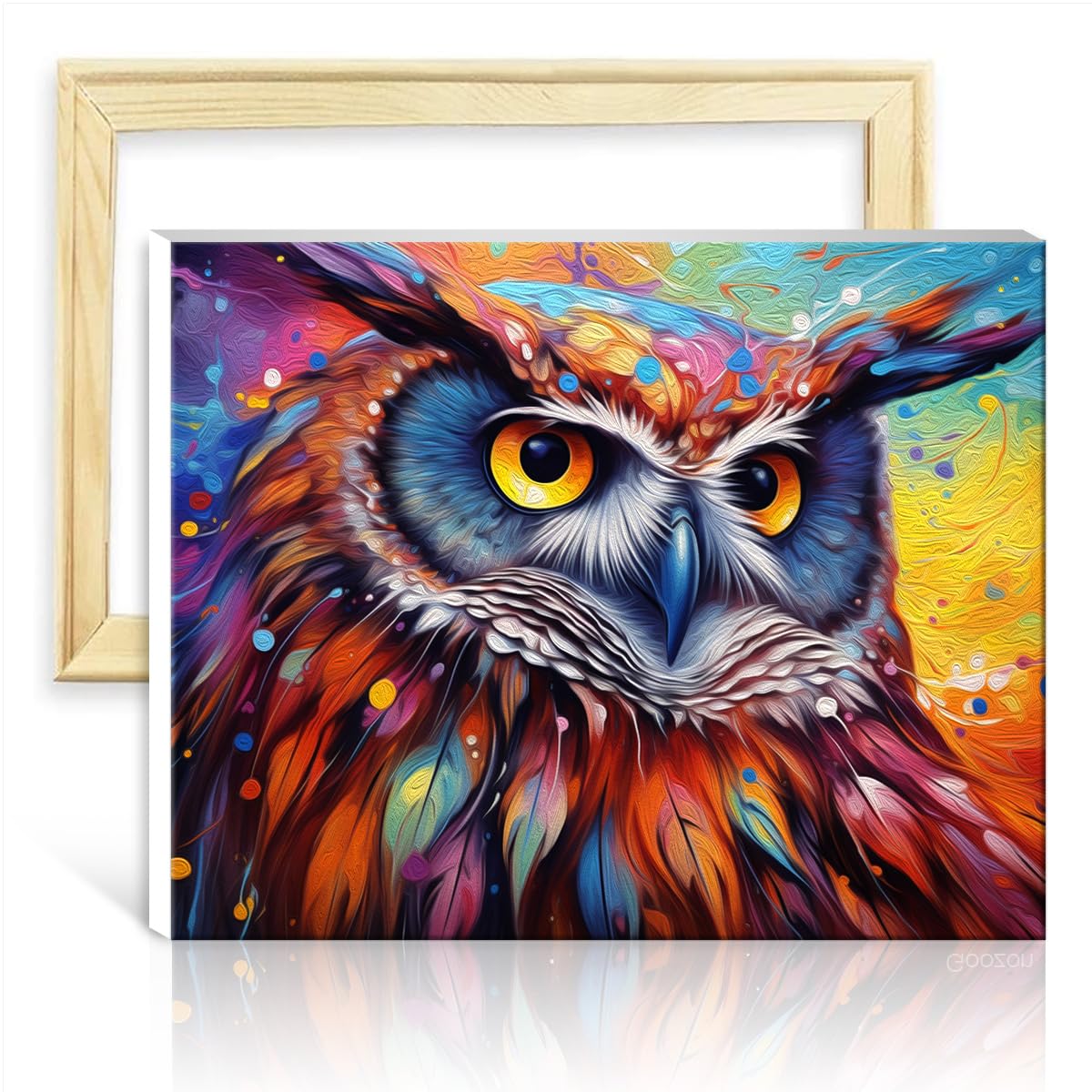 TANGFEIY Painting by Number Kits owl Animal DIY Oil Painting with Brushes and Acrylic Pigment on Canvas Painting for Adults Wall Decor Gifts NO Frame(60x75cm) — image 1