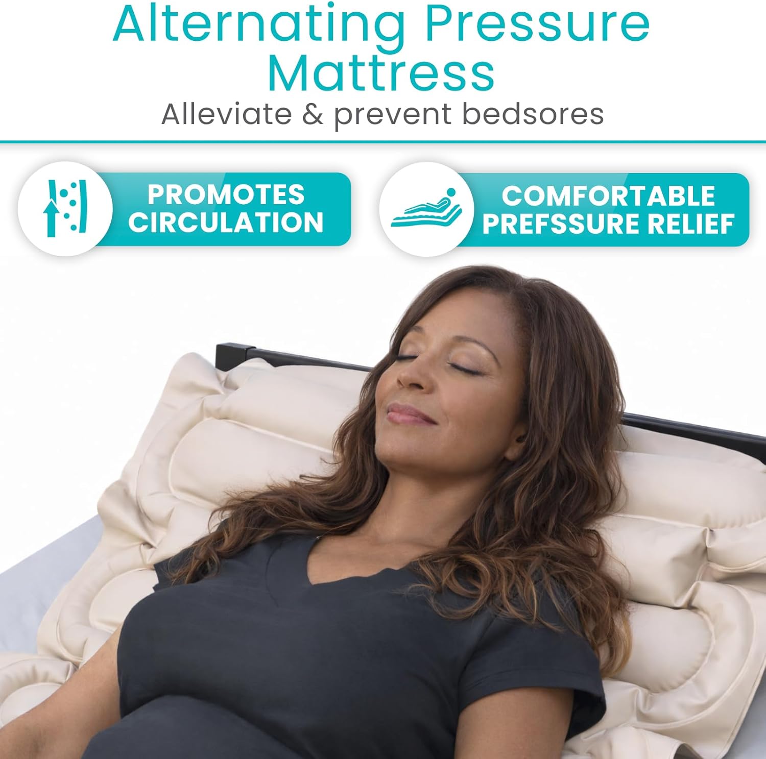 Vive Tube Alternating Air Pressure Mattress Pad - The Original Bed Sore Prevention Solution - Hospital & Home Mattress Topper - Includes Waterproof, Heat Resistant Ulcer Cushion & Whisper Quiet Pump