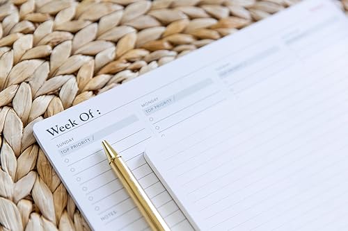 Miniatura 4 de Notsu Bloc de notas de escritorio rayado, paquete de 2 almohadillas de mouse minimalistas a rayas con papel grueso de primera calidad, pequeño 5.5 x