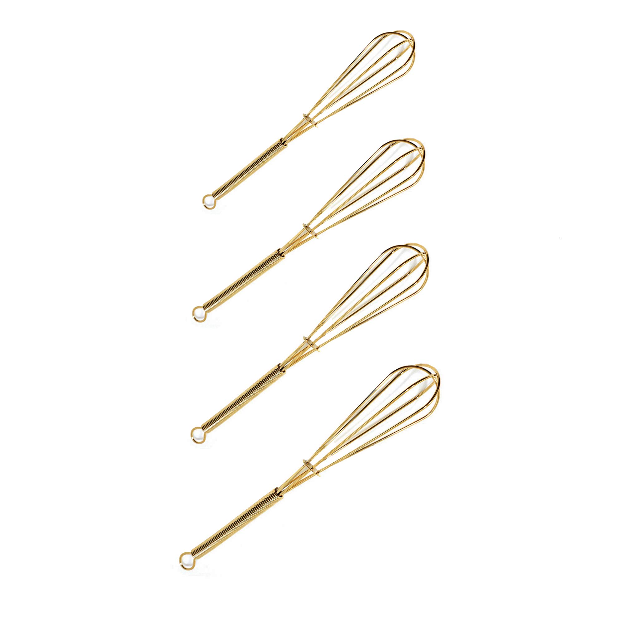 GEPOR Mini Whisks 7 inch 4Pcs(Gold) Kitchen Items