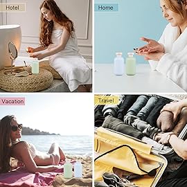 UMETASS 10 oz Plastic Travel Shampoo Bottles, Refillable Flip Cap Squeeze Bottles for Toiletries, Large Leakage-proof Travel Shampoo and Conditioner Container (Blue and Green)