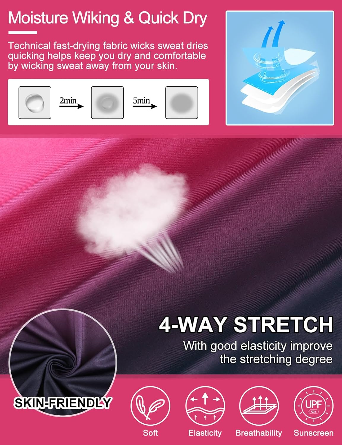 Tanst Sky Plus Size Womens Golf Polo Shirt 3/4 Sleeve Zip Up Workout Tops with Pockets - Image 7