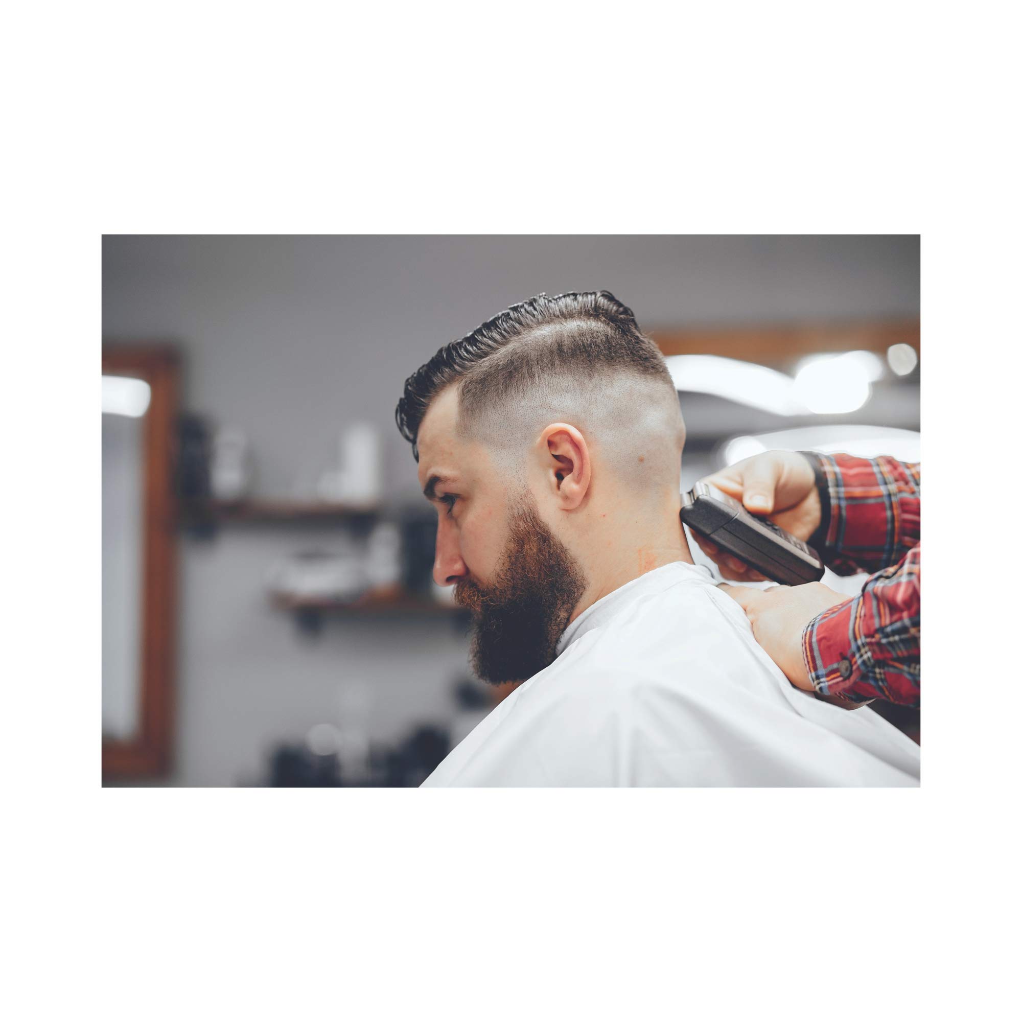 Anne Print Solutions® Hair Cutting For Mens Poster Size 13 X 19 Inch* (Without Frame) For Spa Wall Decor Beauty Salon Poster Pack 1 Pcs Multicolour