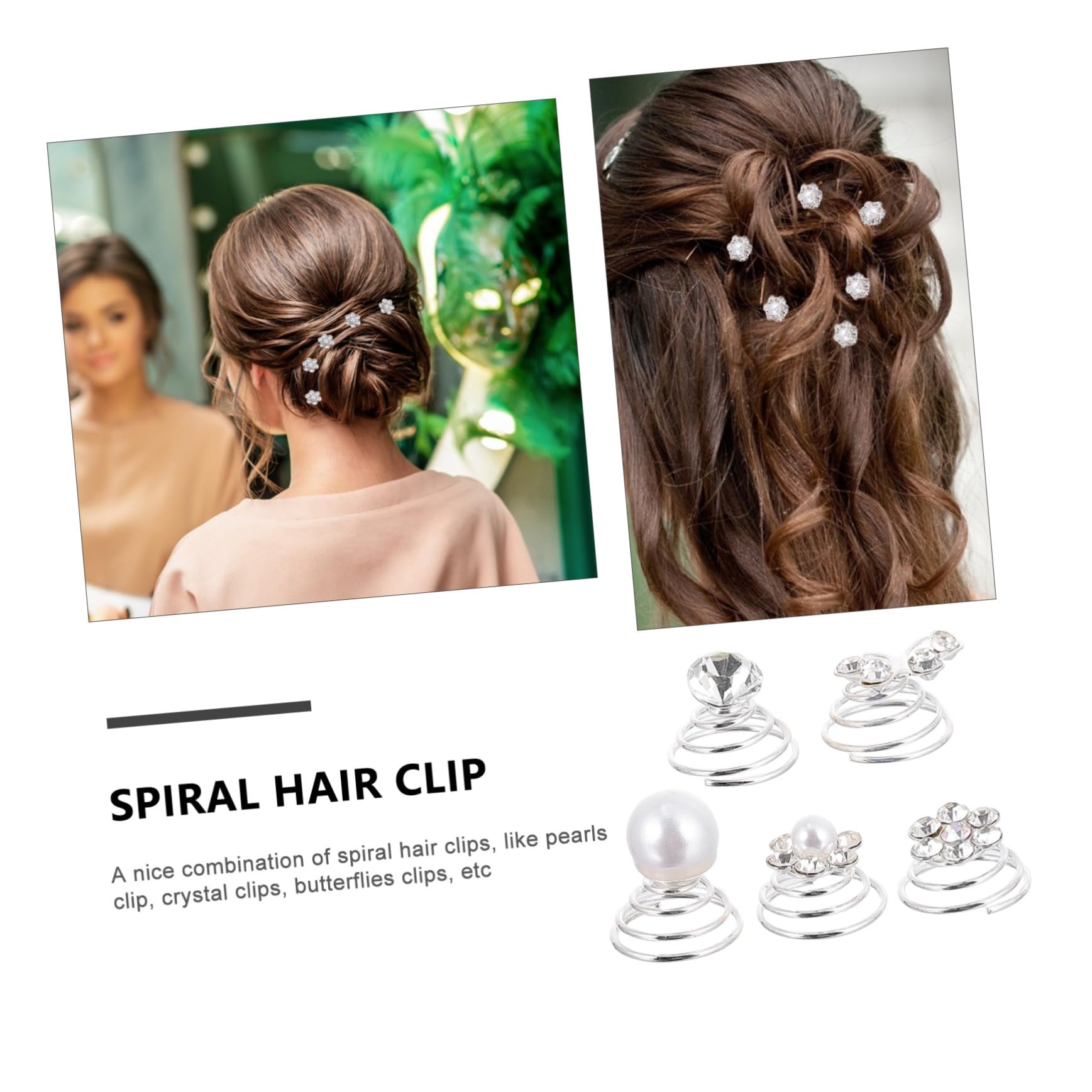 VICASKY 420 Pezzi Fermagli Spirale con e Clip Eleganti per Sposa e Damigelle Accessori Matrimonio Raffinati per Acconciature Raffinate
