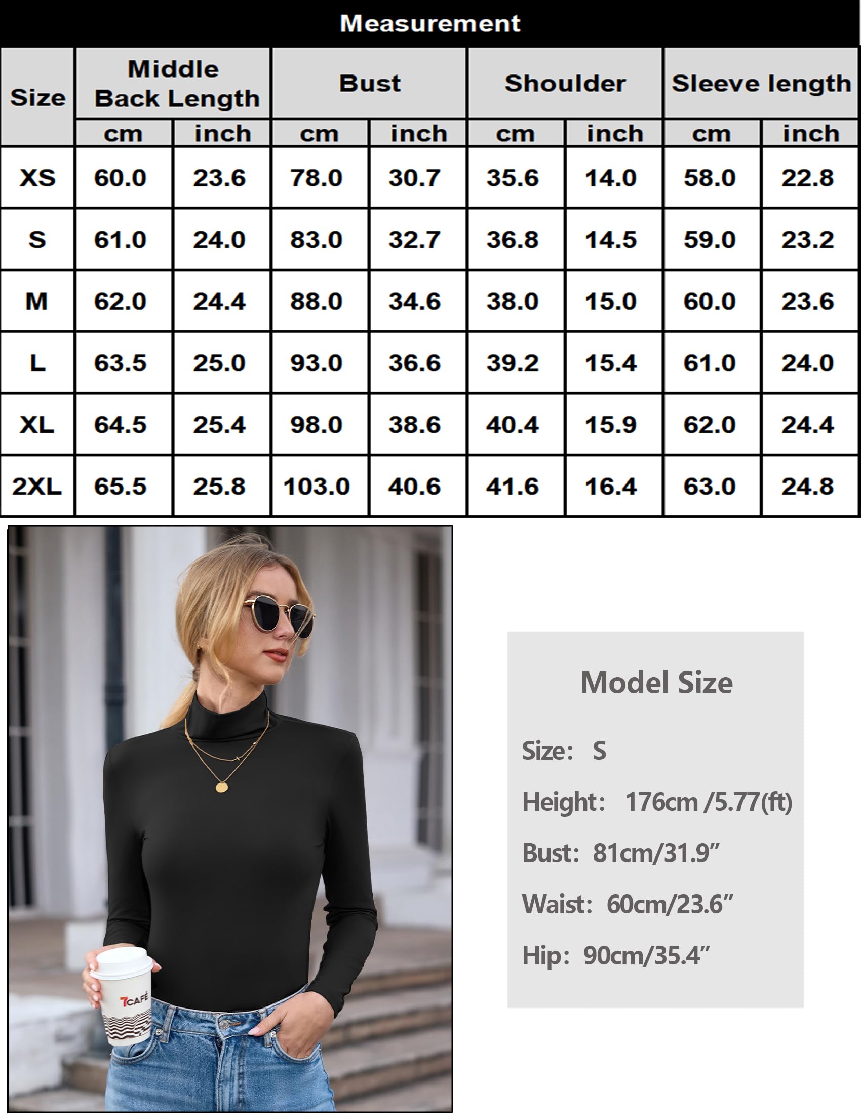 Aottori Confezione da 3 Maglia Donna Collo Alto Dolcevita Manica Lunga Lupetto Leggero Aderente Basic Tops Elegante Intimo Traspirante Elasticizzato Termico Sottogiacca