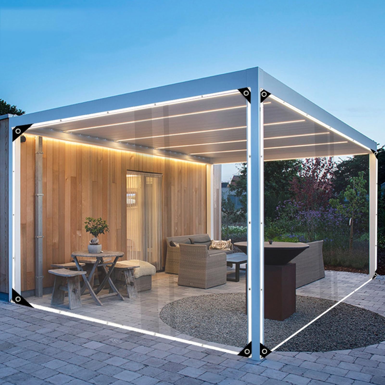 Bâche en PVC transparent indéchirable et rideau étanche balcon