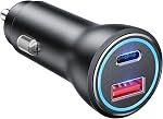USB C Chargeur de voiture, 4-Port 78W Chargeur de voiture de type C PD/QC Chargeur de téléphone rapide, Adaptateur d'éclairage de cigarette iPhone 16/15/14/13/12/11/Pro Max, iPad, Samsung Galaxy S25 S24/S23/S22/S21, Pixel, Android