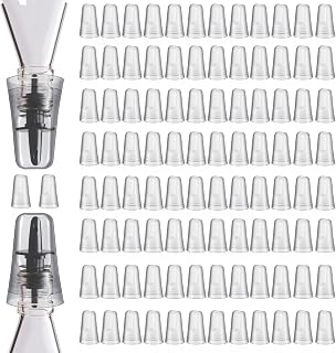 Chengu 100 Pieces Liquor Bottle Toppers for Liquor Pour Bottle Covers Universal Pour Dispenser Bar Dust Translucent Rubber Spout Covers for Home Kitchen Tools Supplies