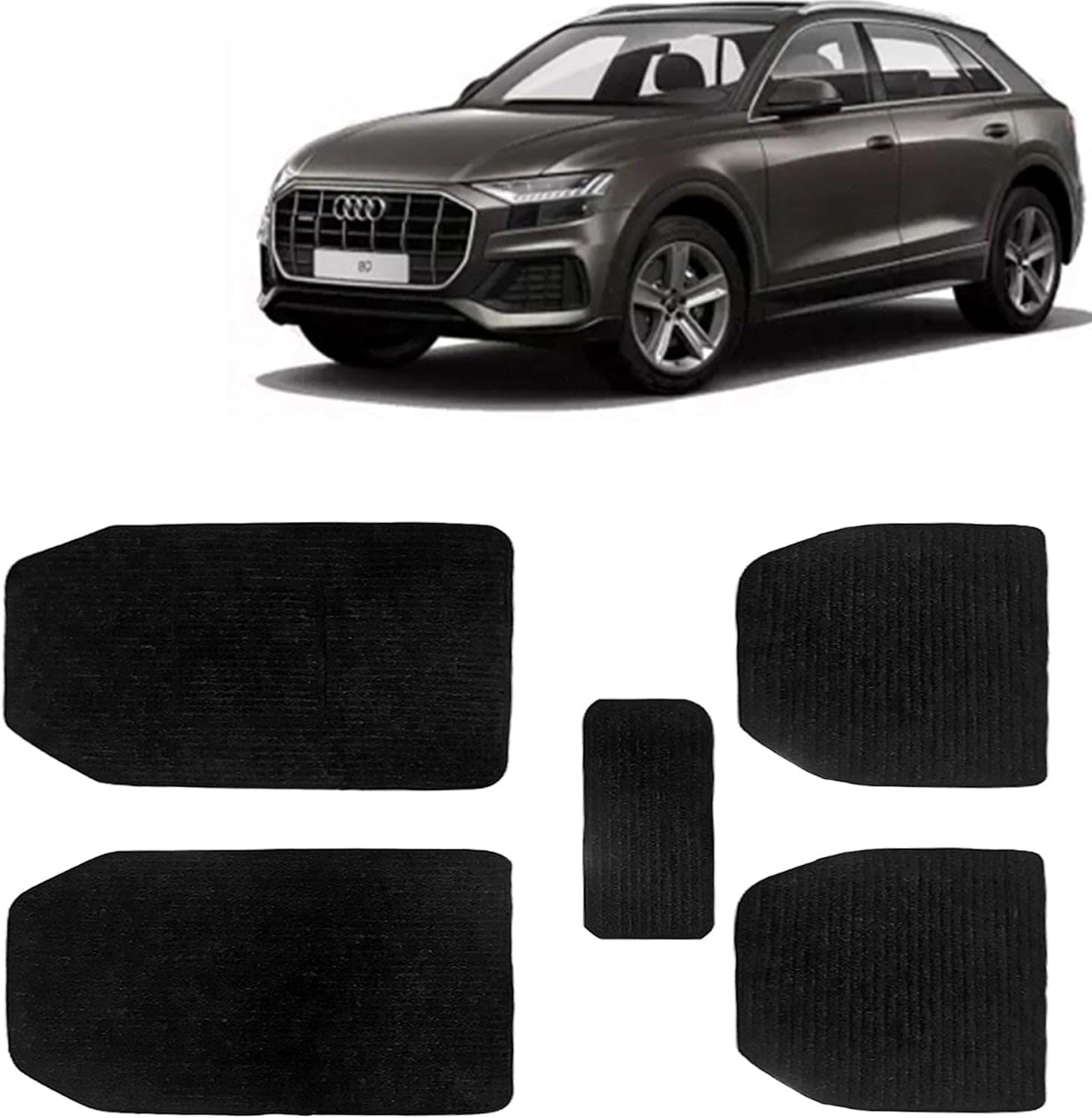 KINGSWAY Accessories Anti Slip Carpet Foot Mats Compatible with Toyota Camry (Year 2018-2024) Shield to Protect Your Car Floor, Set of 5 Pcs, Universal Fit Car Floor Mats, Black