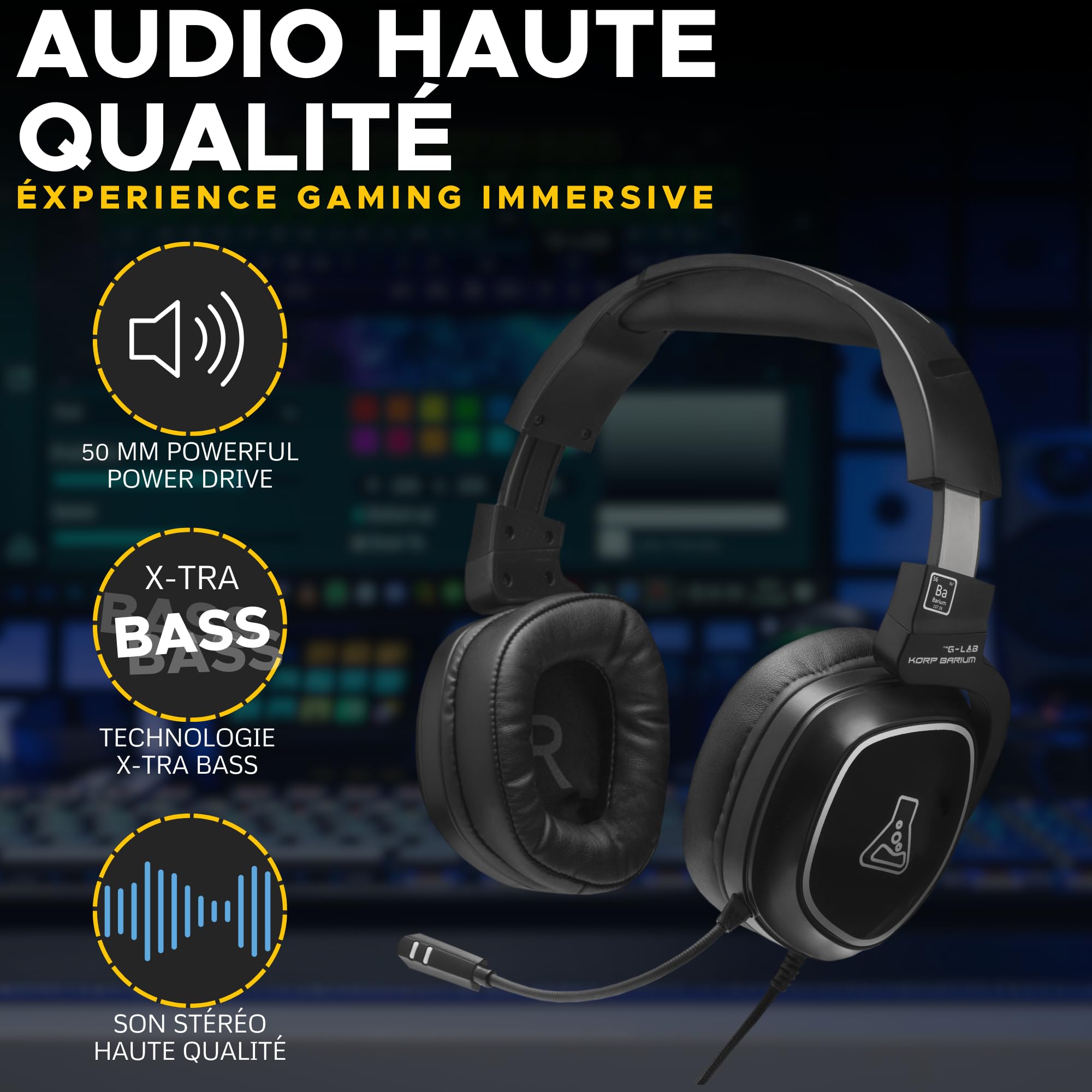 Casque gaming THE G-LAB Korp Platinium sans fil - Electro Dépôt