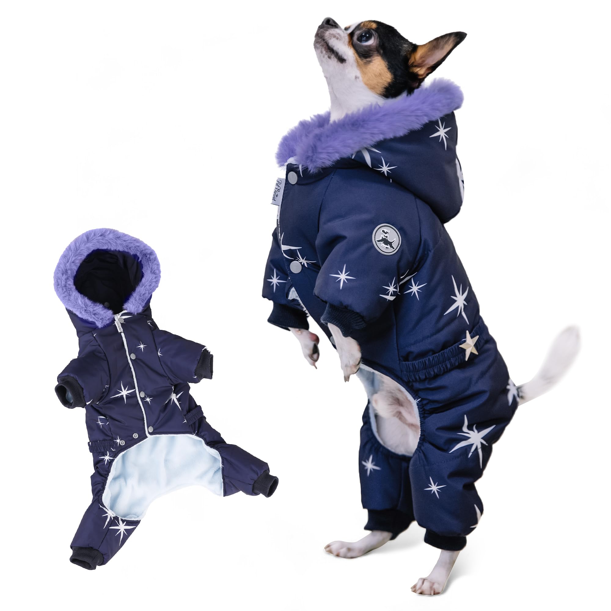 Dog Winter Coat 4 Legs Covered, Waterproof Windproof Reflective Warm Dog Vest, Outdoor Dog Snow Jacket for Small Medium Large Dogs (L:Chest 16.93'', Length: 12.6'')