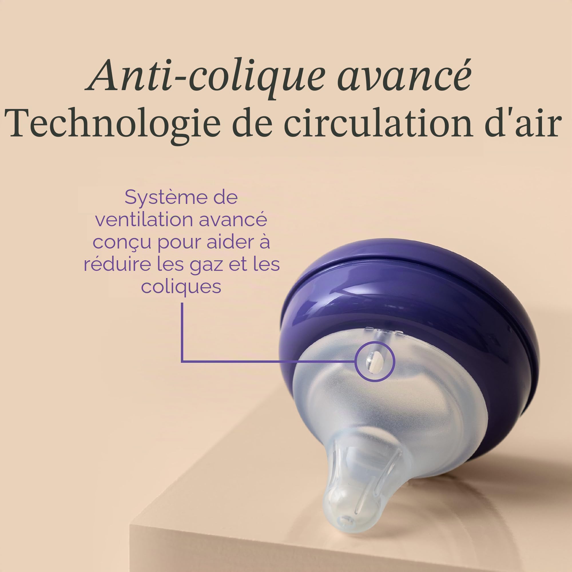 Lansinoh Lot de 4 biberons en verre anti-colique, 236,8 g, pour l'alimentation, essentiels pour bébé, comprend 4 tétines à débit moyen, taille M
